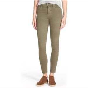 Madewell High Riser Skinny Skinny in Olive